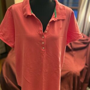 Izod Women’s 2x Coral/Pink Button Down Polo Shirt